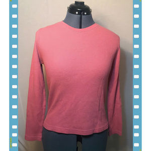 LL Bean Women's Waffle Knit Henley-Rose